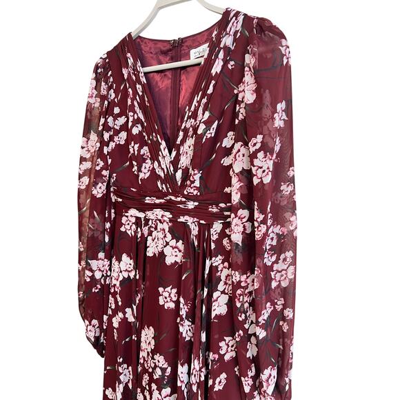 Leena for Mac Duggal Floral Chiffon Red Gown From Rent The Runway Size: XS 0 - Picture 8 of 13